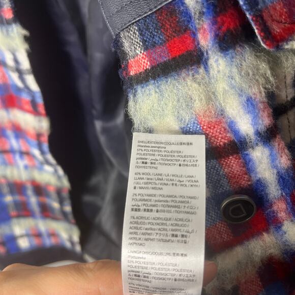 Desigual Women's Jacket Size Small Red Ingrid Trucker Jacket Tartan Plaid - Picture 8 of 9